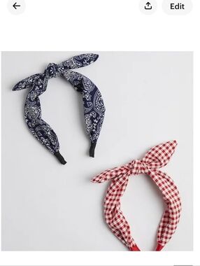 🆕️ PAISLEY & GINGHAM RETRO STYLE HEADBANDS WITH TIES
